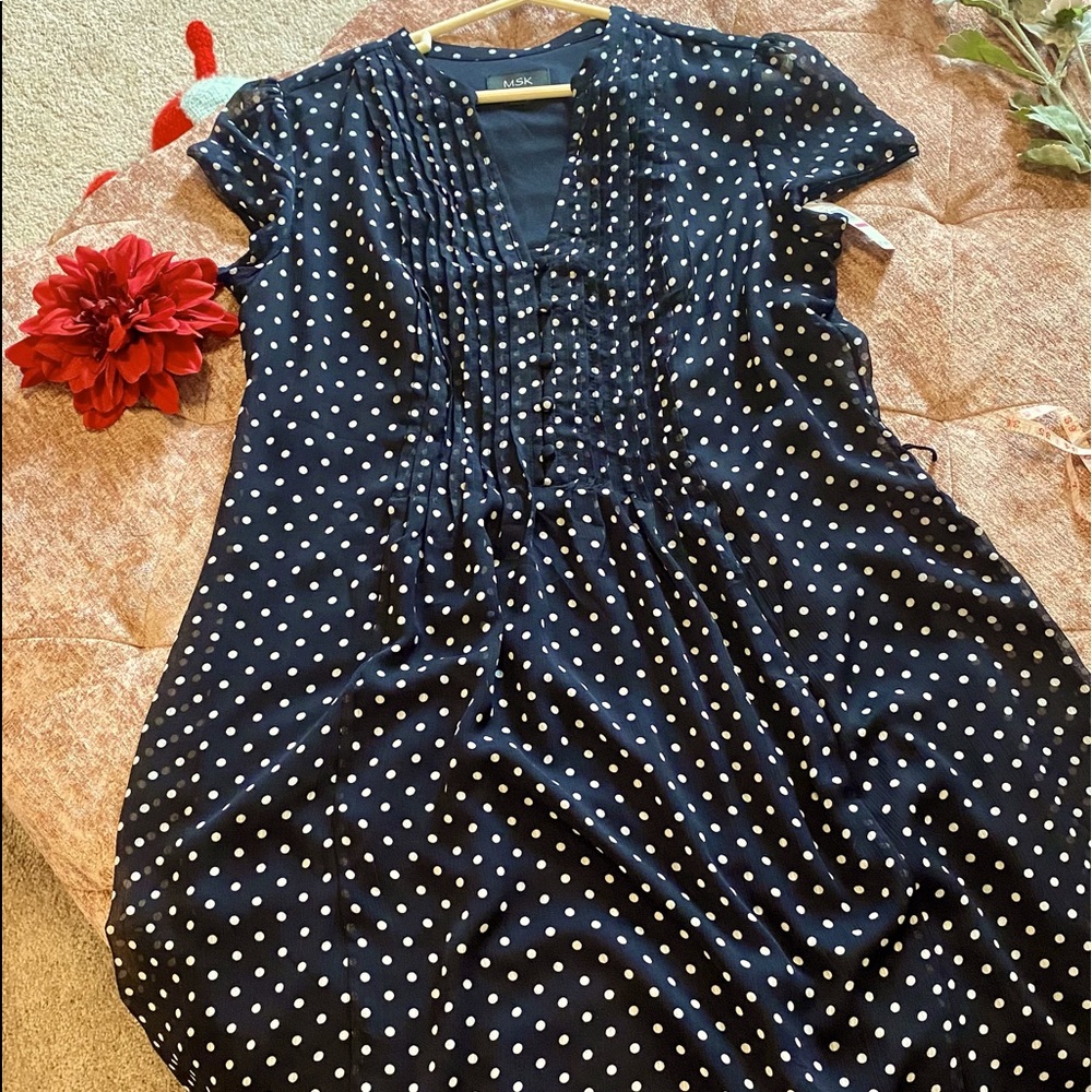 Navy polka dot dress